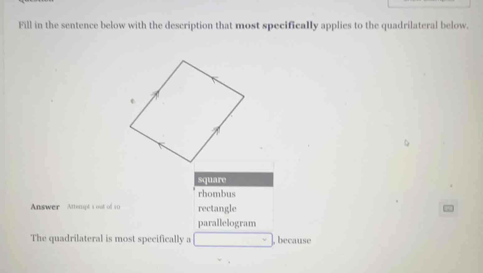 fill in the sentence below with the description that most specifically …