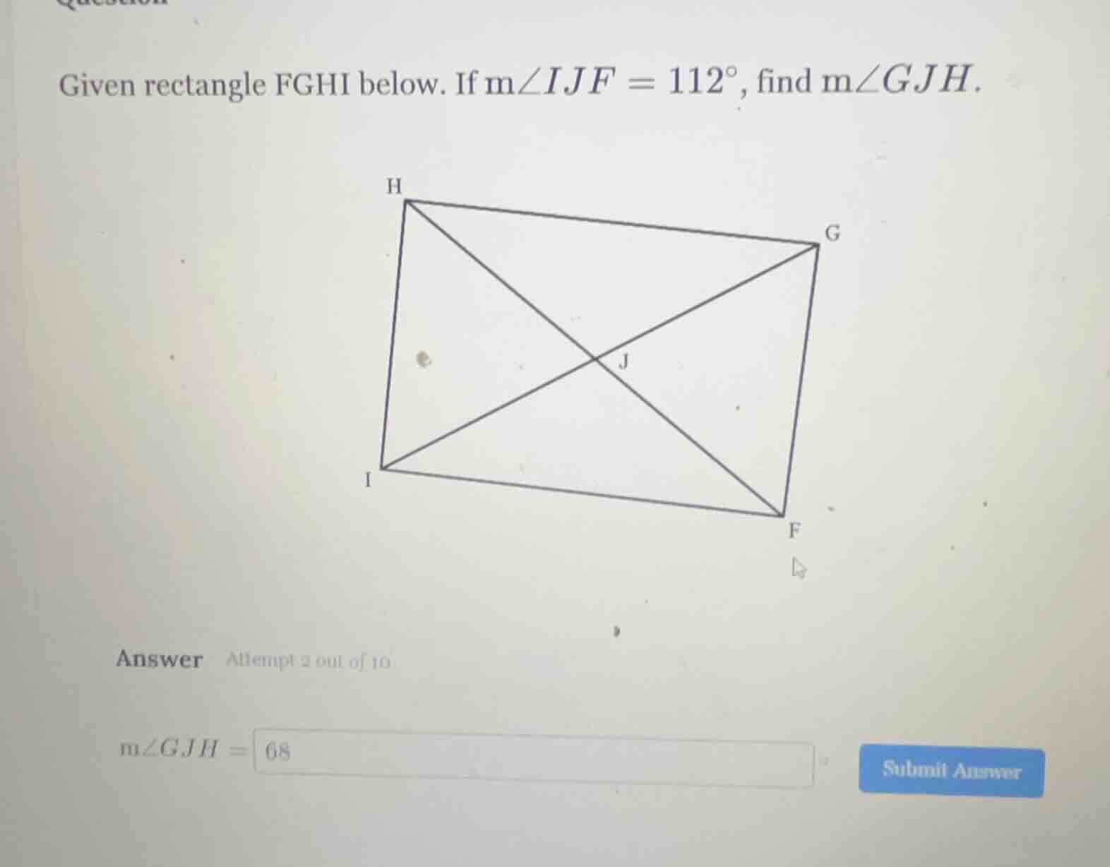 given rectangle fghi below. if ( \text{m}angle ijf = 112^circ ), find (…