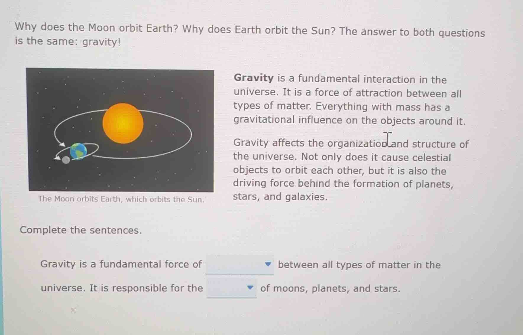 why does the moon orbit earth? why does earth orbit the sun? the answer…