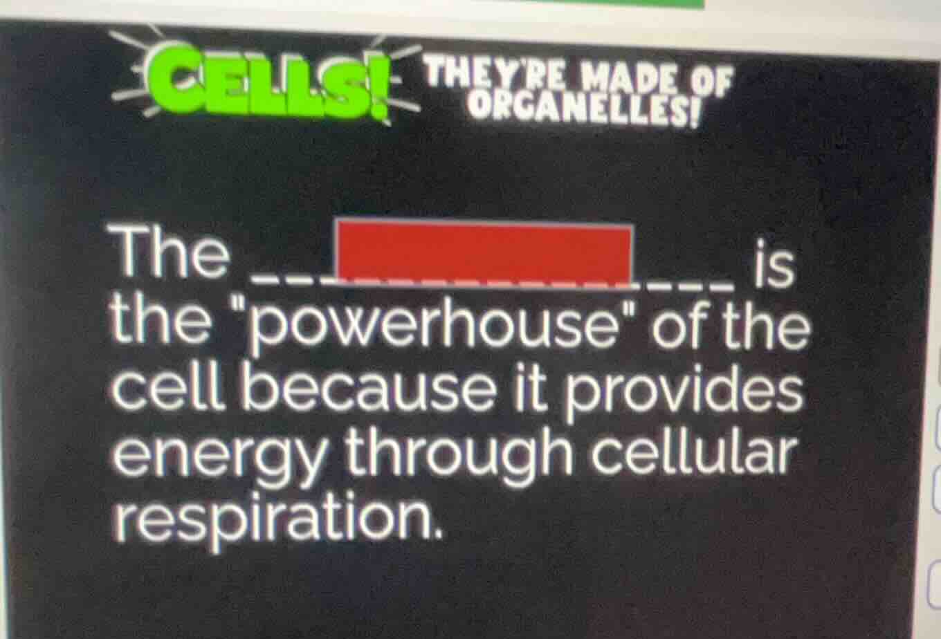 cells! theyre made of organelles! the is the \powerhouse\ of the cell b…