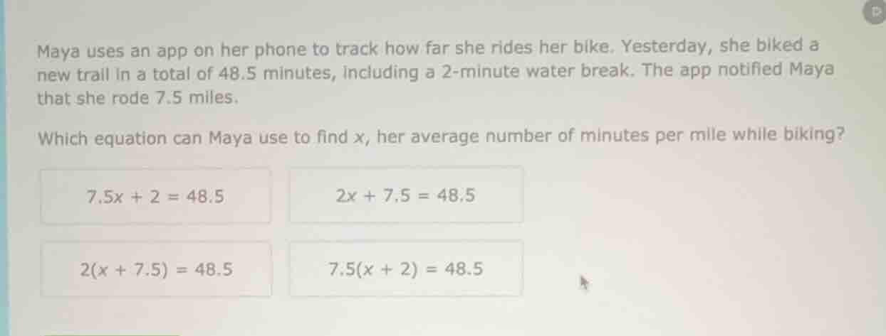 maya uses an app on her phone to track how far she rides her bike. yest…