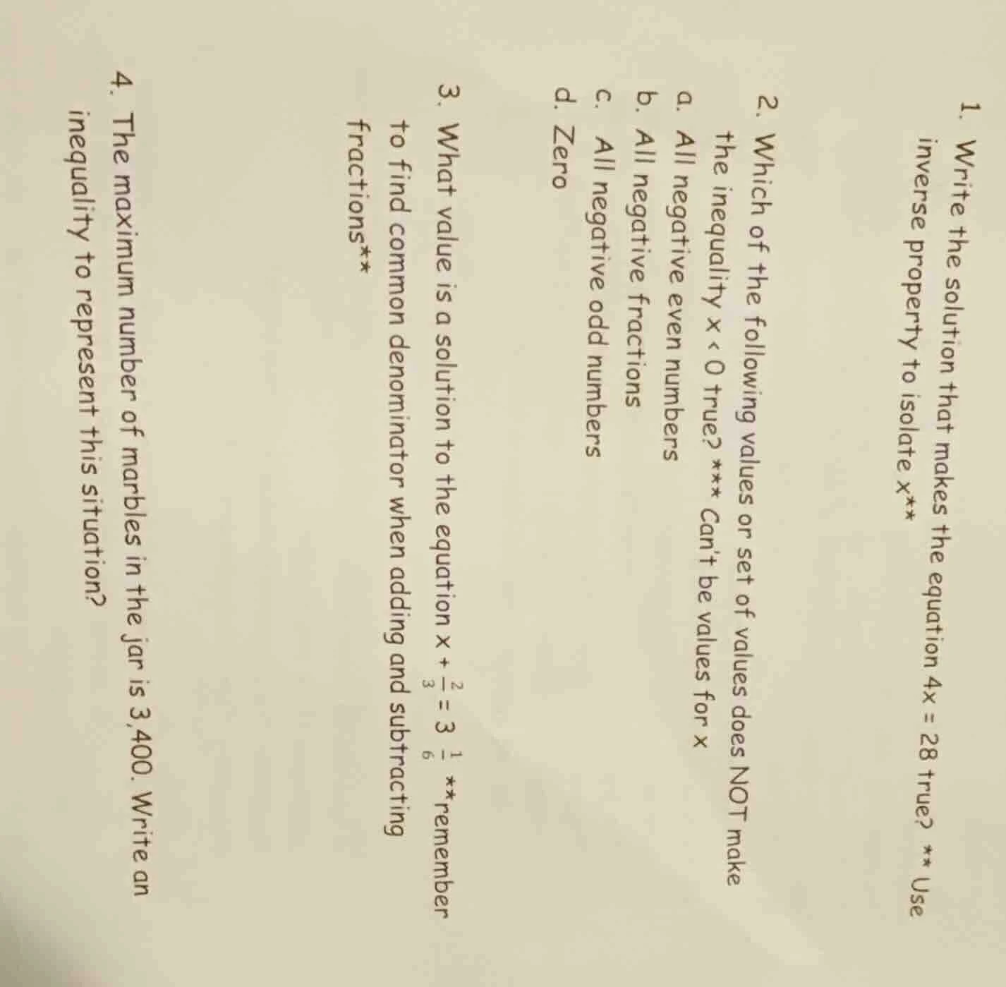 1. write the solution that makes the equation ( 4x = 28 ) true? ** use …