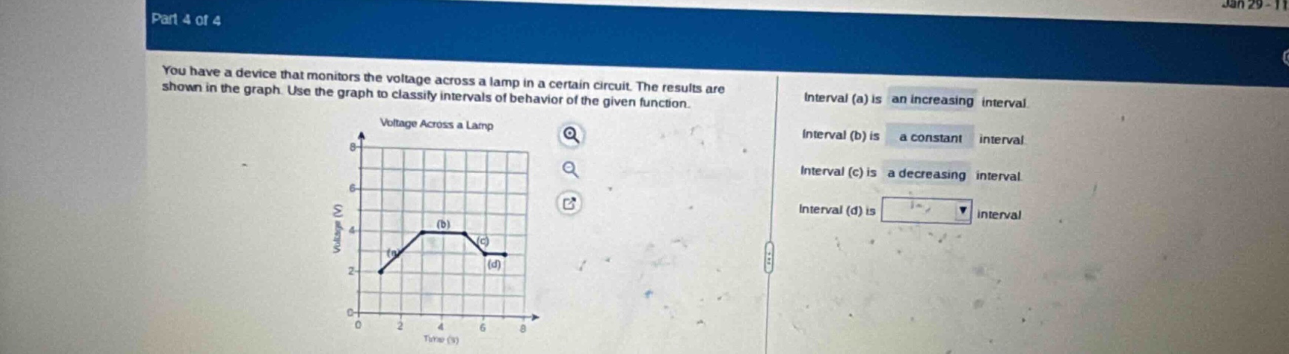 part 4 of 4 you have a device that monitors the voltage across a lamp i…