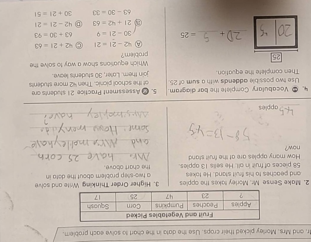 mr. and mrs. motley picked their crops. use the data in the chart to so…