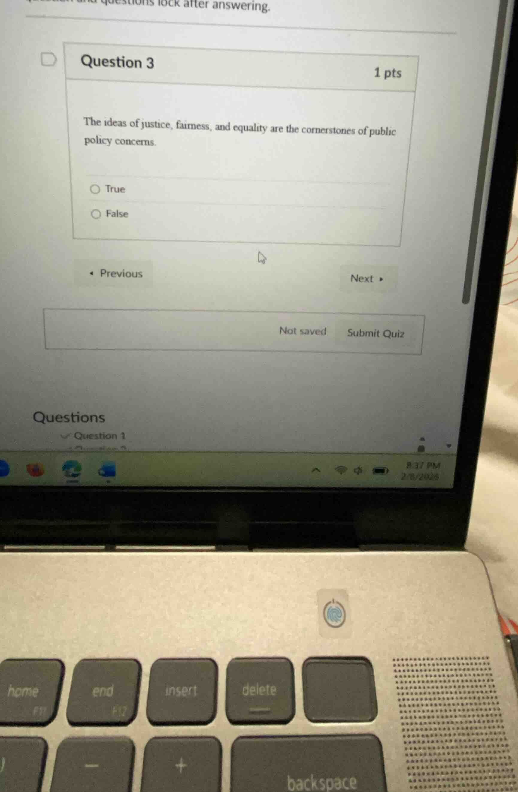 question 3 1 pts the ideas of justice, fairness, and equality are the c…