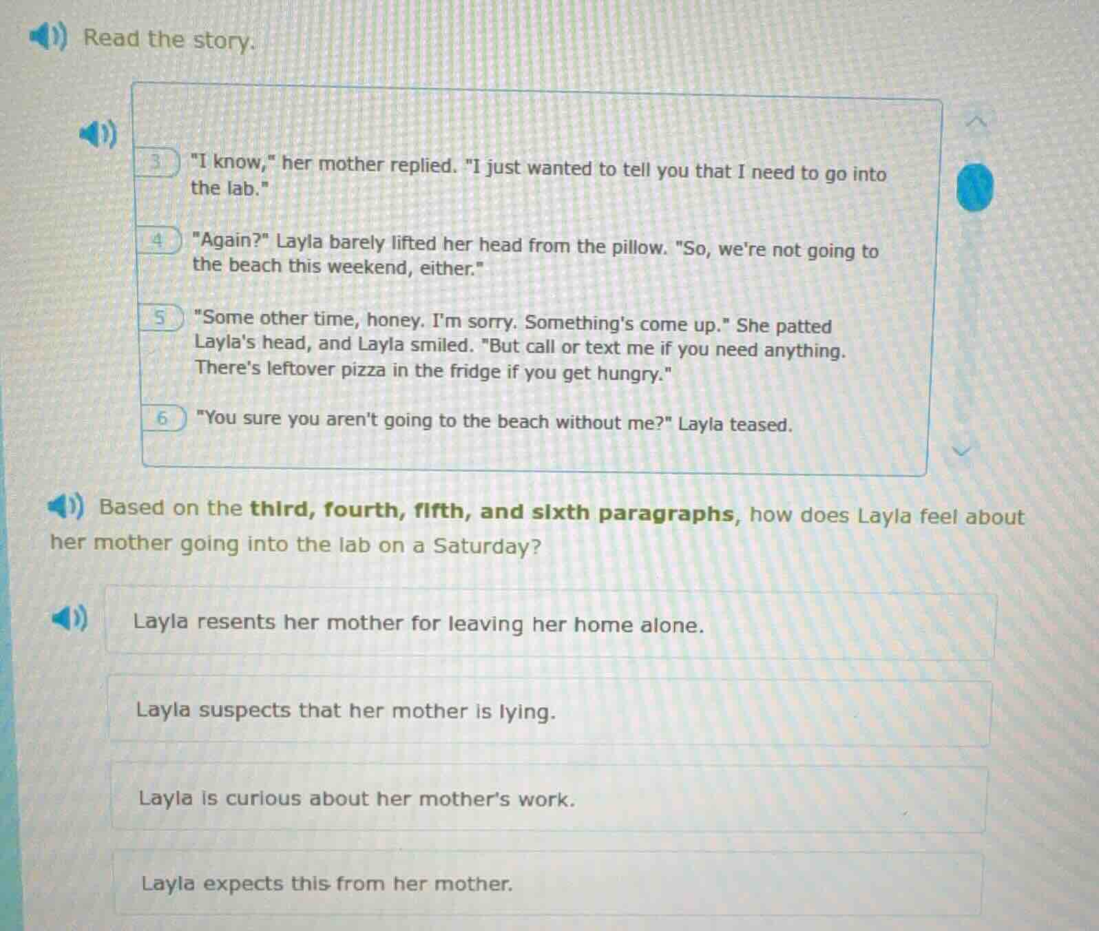 read the story. 3 \i know,\ her mother replied. \i just wanted to tell …