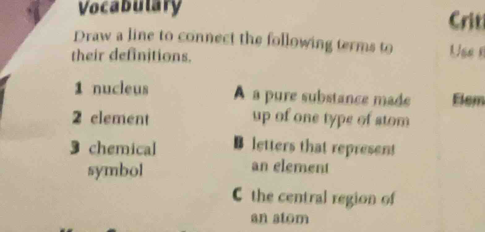 vocabulary draw a line to connect the following terms to their definiti…