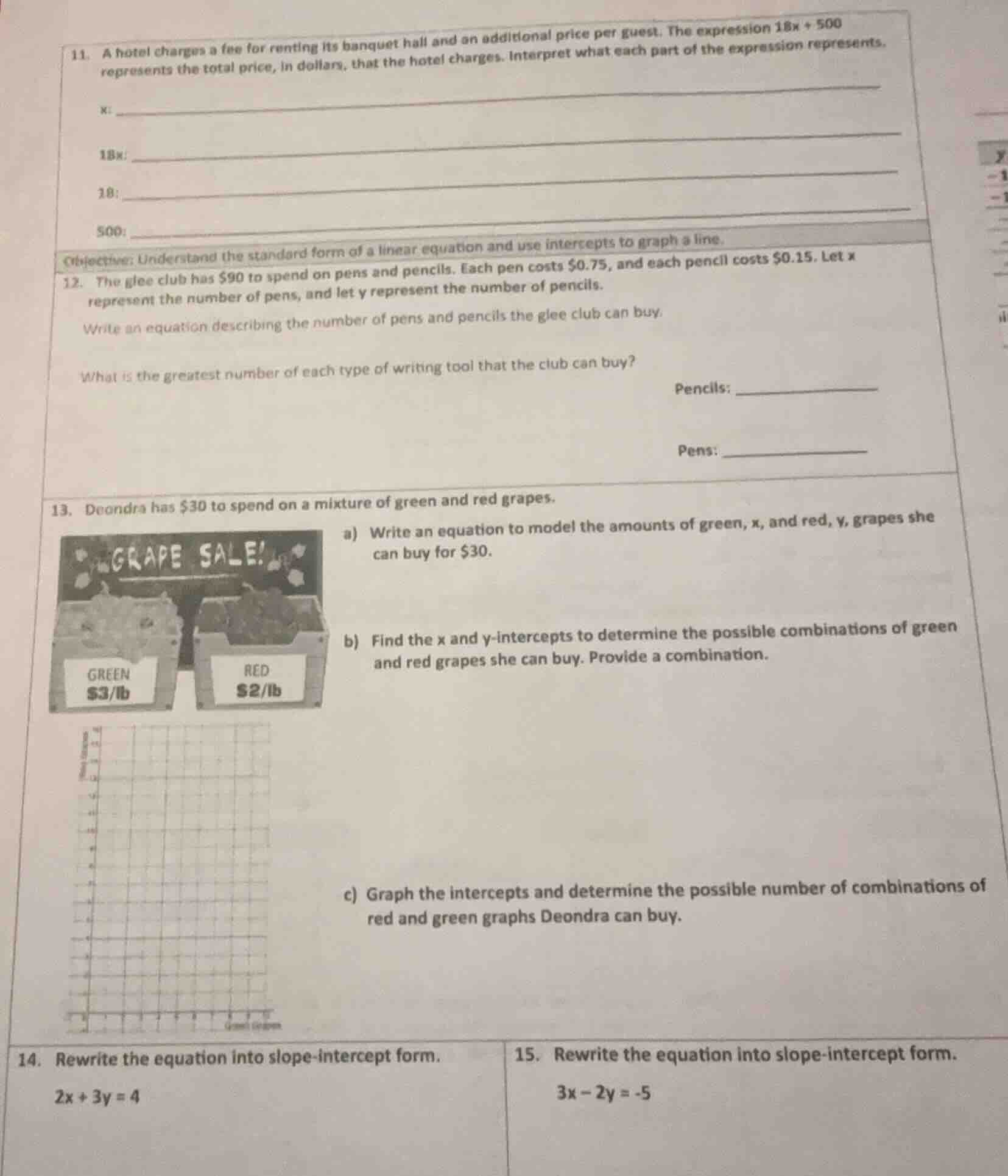 11. a hotel charges a fee for renting its banquet hall and an additiona…