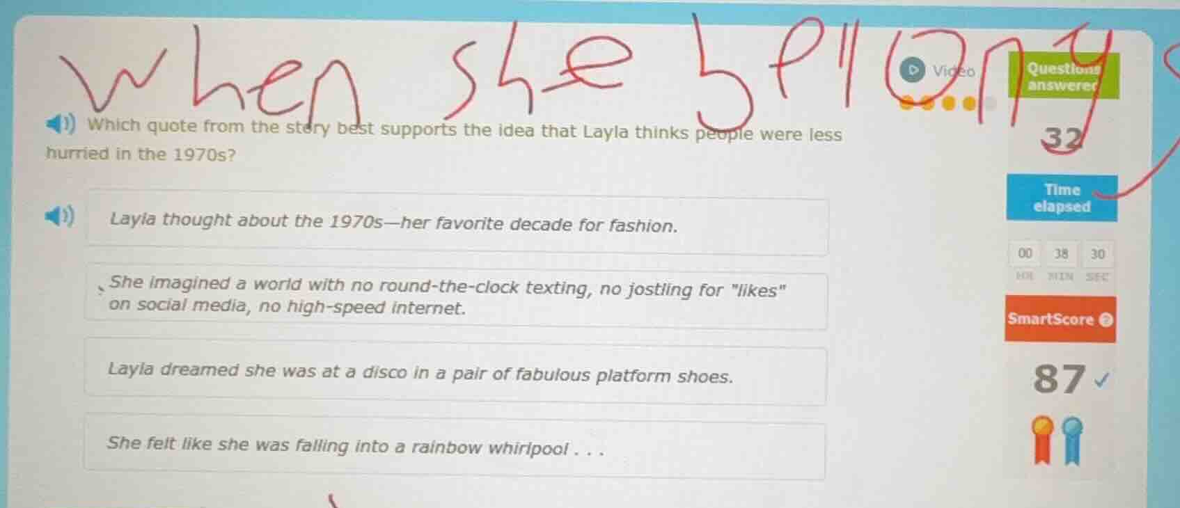 which quote from the story best supports the idea that layla thinks peo…