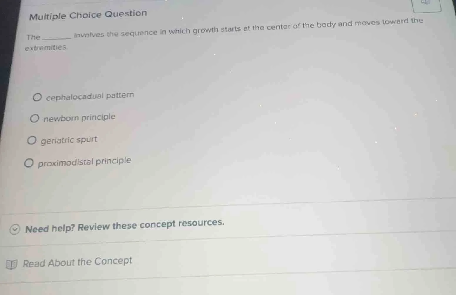 multiple choice question the ______ involves the sequence in which grow…