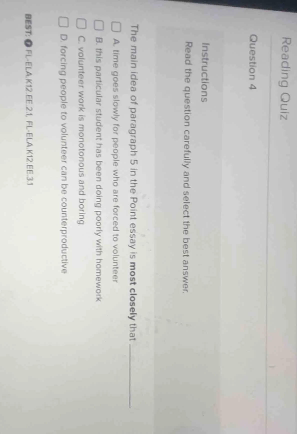 reading quiz question 4 instructions read the question carefully and se…