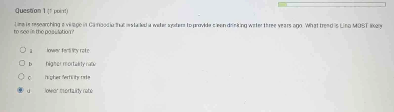 question 1 (1 point) lina is researching a village in cambodia that ins…