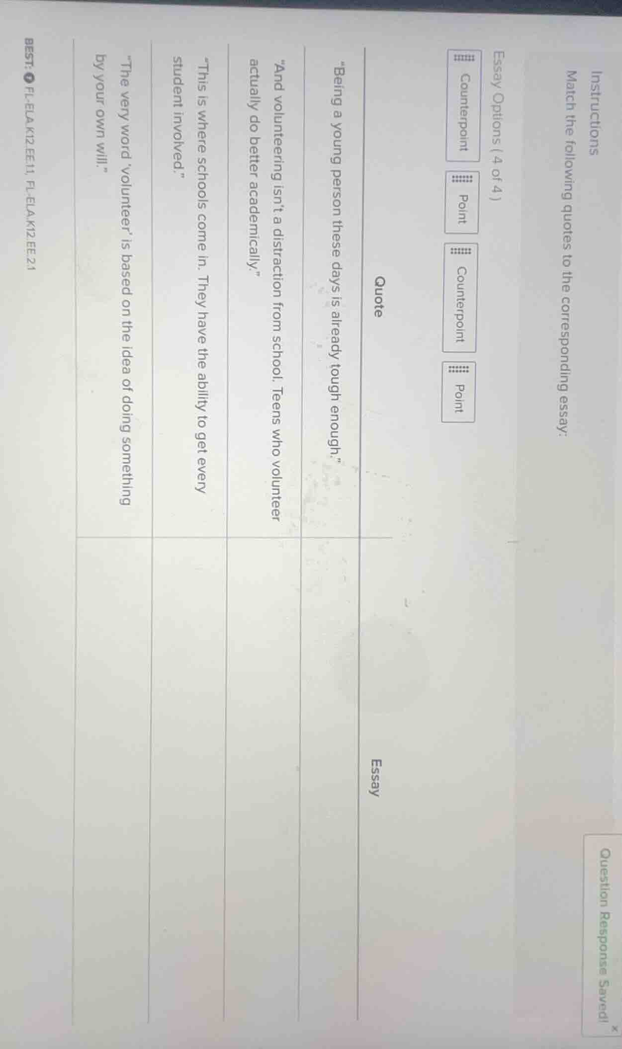 instructions match the following quotes to the corresponding essay: ess…