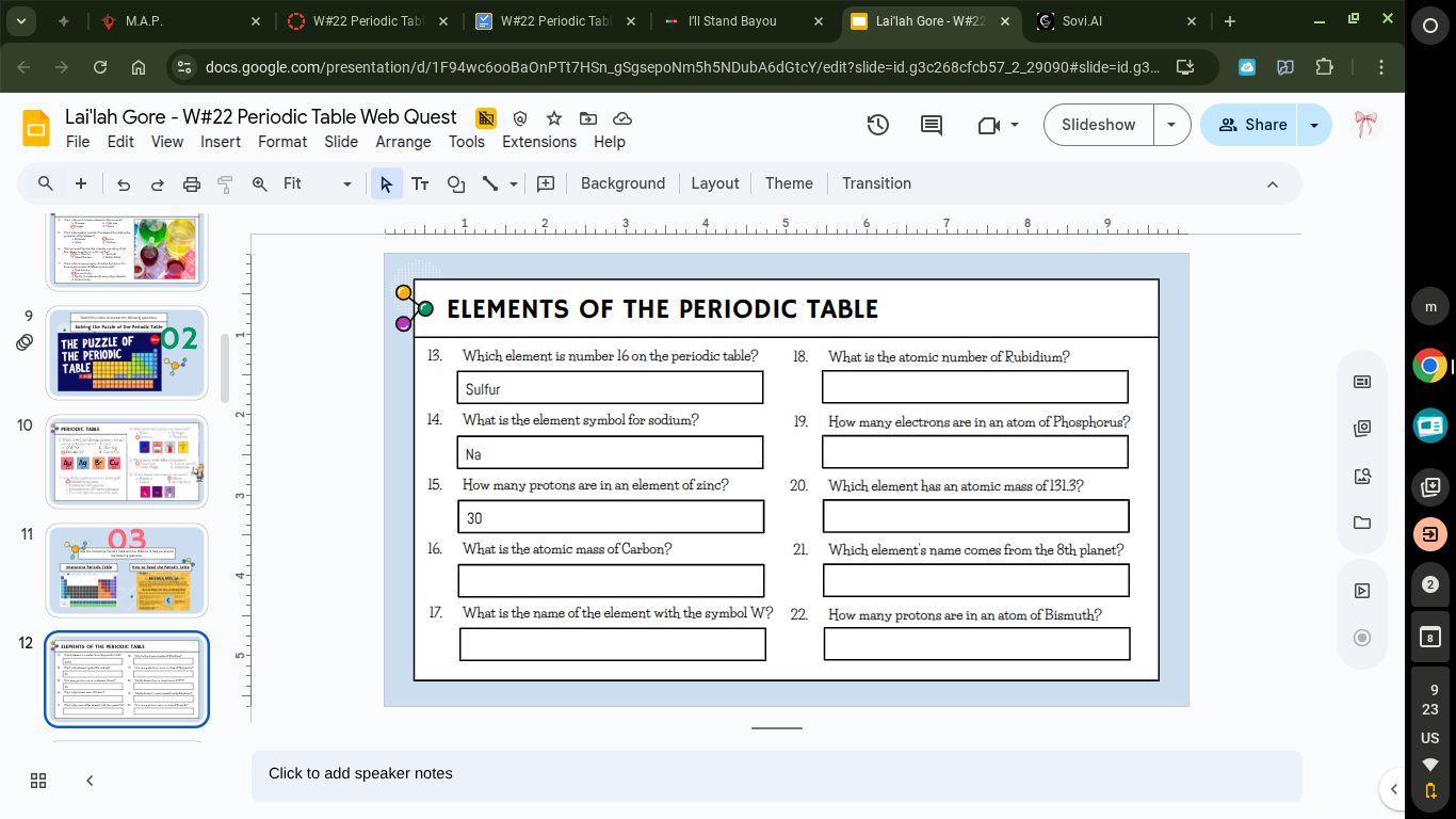 elements of the periodic table 13. which element is number 16 on the pe…