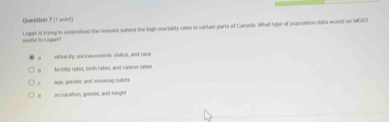 question 7 (1 point) logan is trying to understand the reasons behind t…