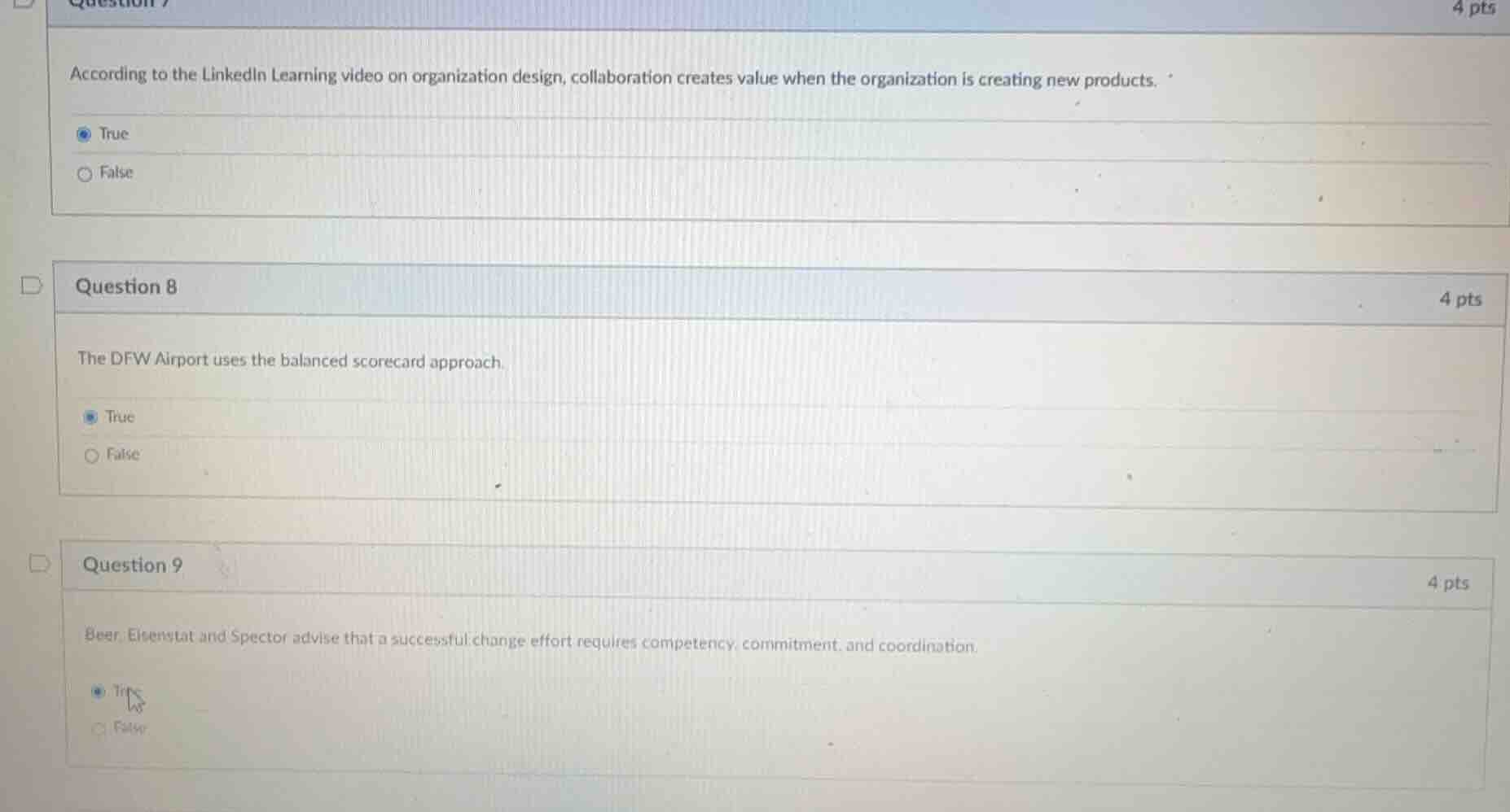 question 7 4 pts according to the linkedin learning video on organizati…