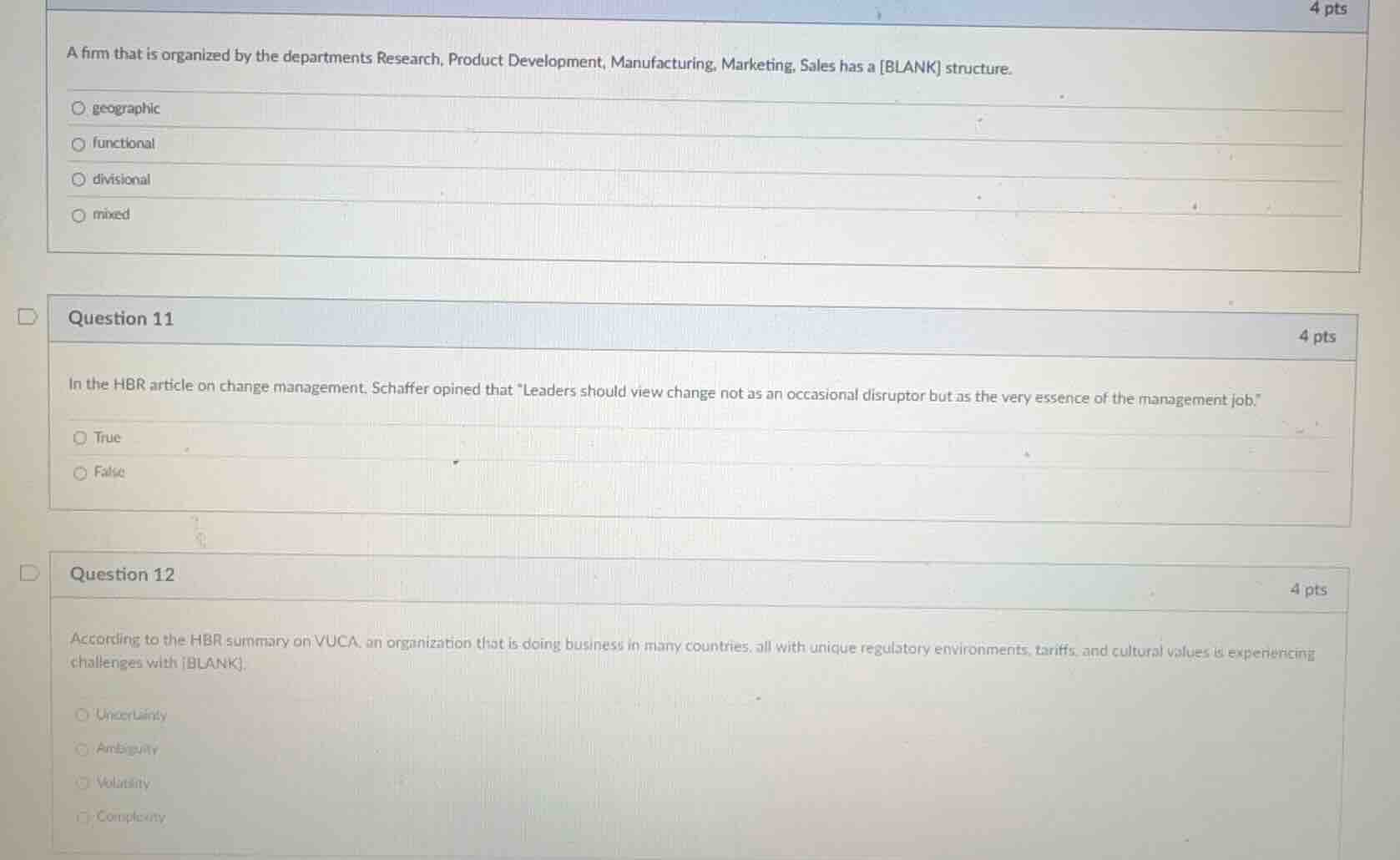 a firm that is organized by the departments research, product developme…