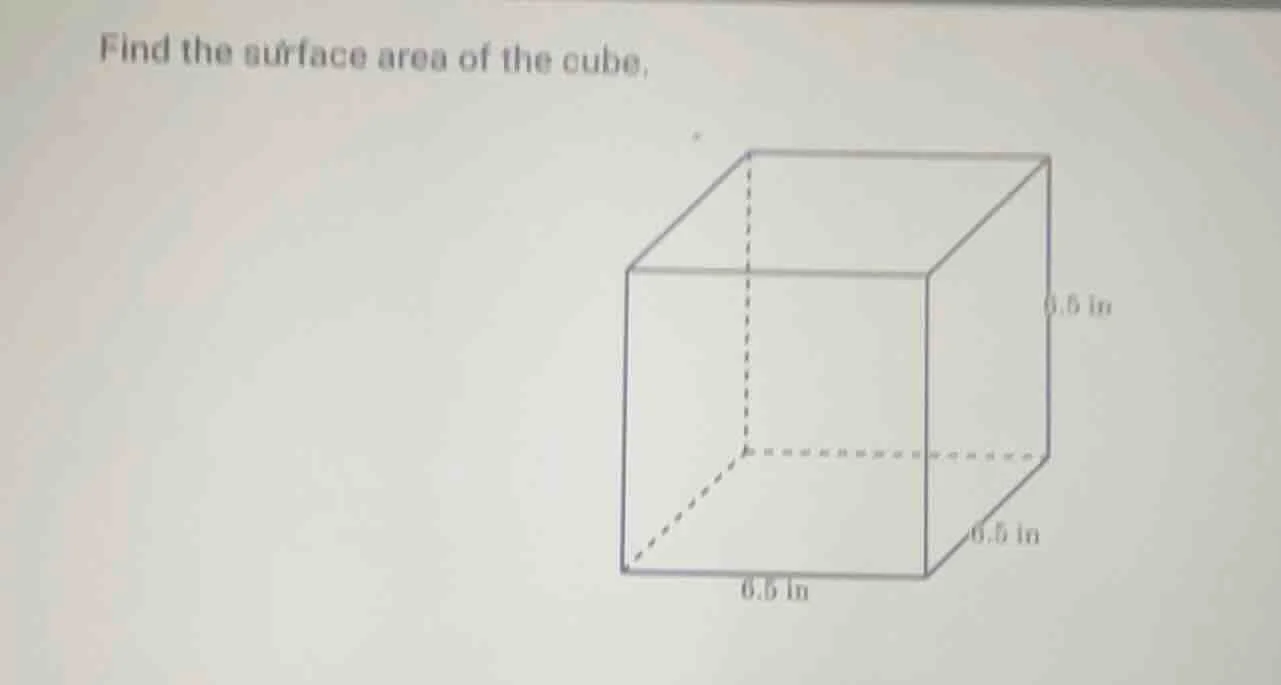 find the surface area of the cube.