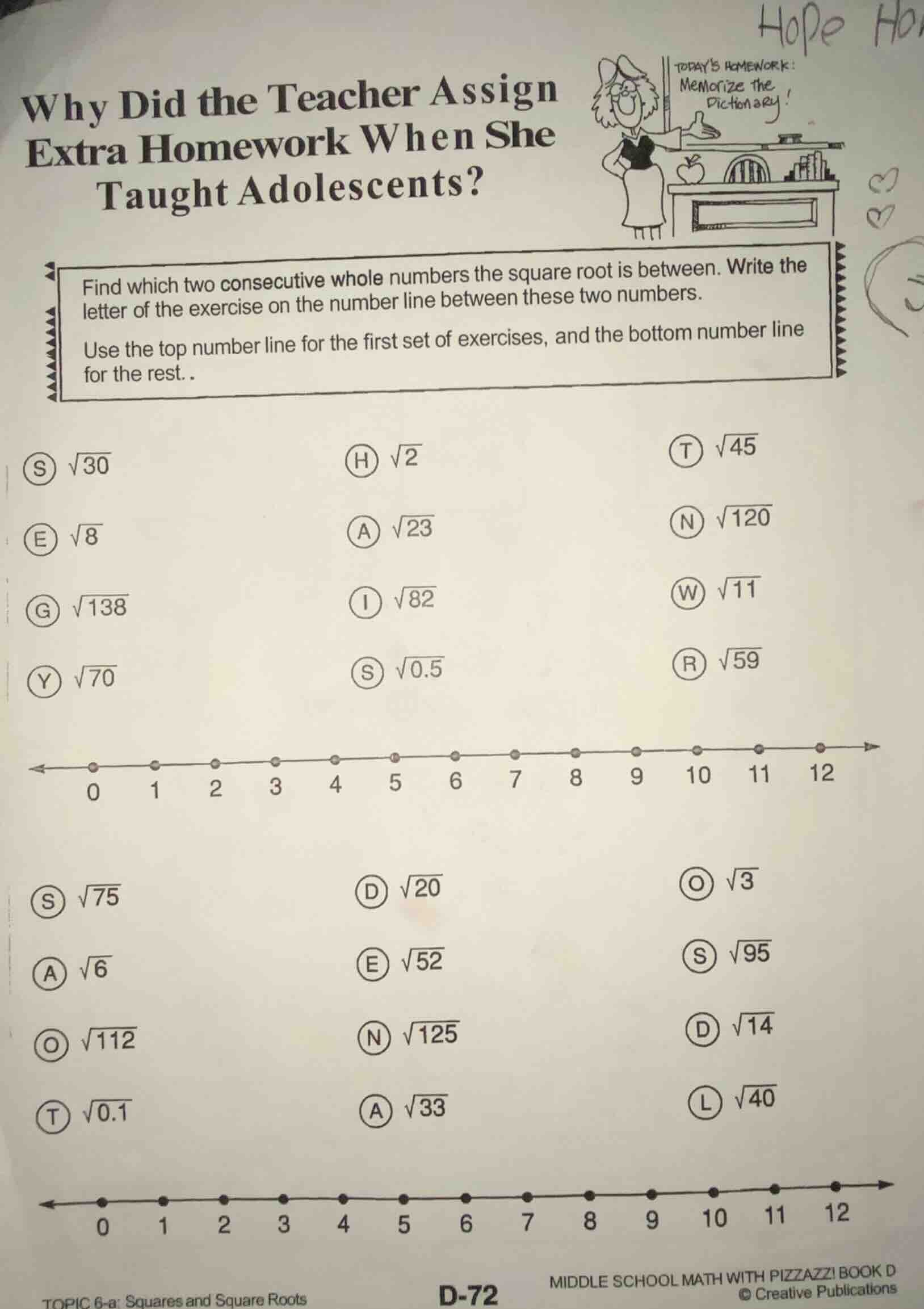 why did the teacher assign extra homework when she taught adolescents? …