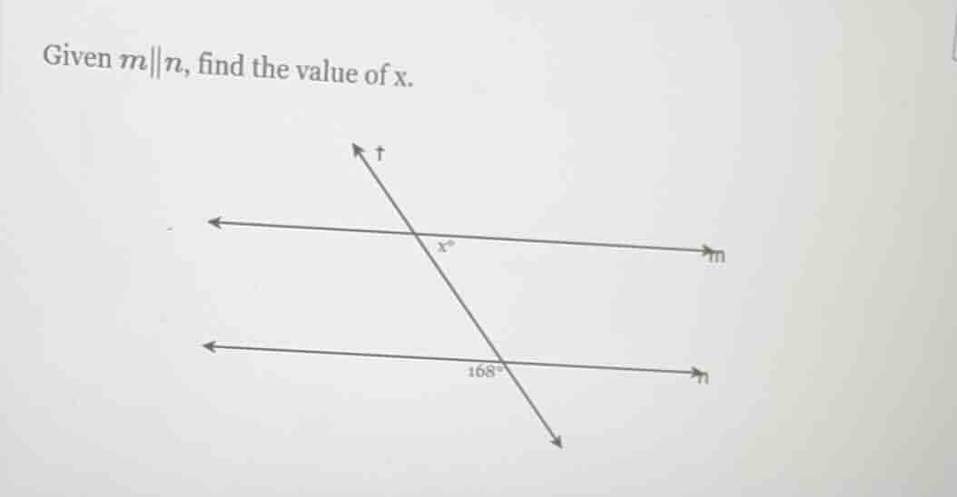 given ( m parallel n ), find the value of ( x ).