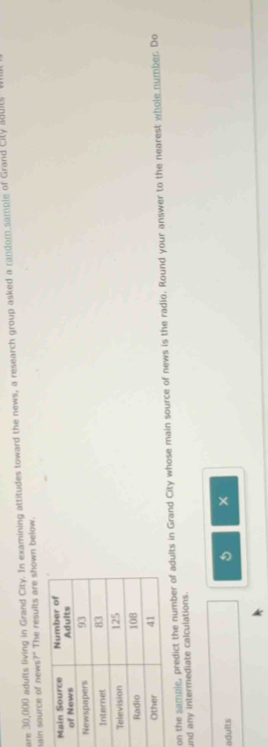 are 30,000 adults living in grand city. in examining attitudes toward t…