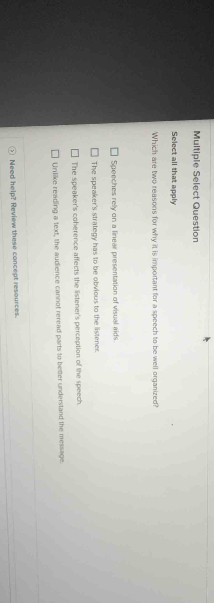 multiple select question select all that apply which are two reasons fo…