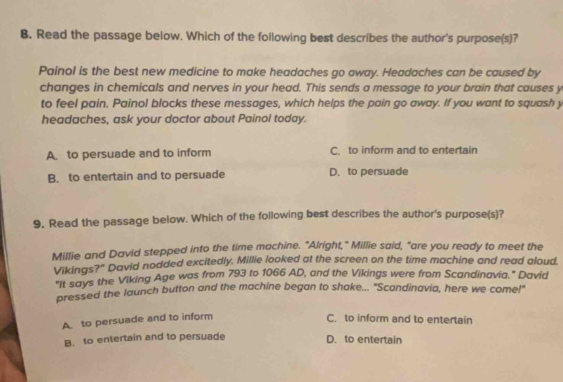 8. read the passage below. which of the following best describes the au…