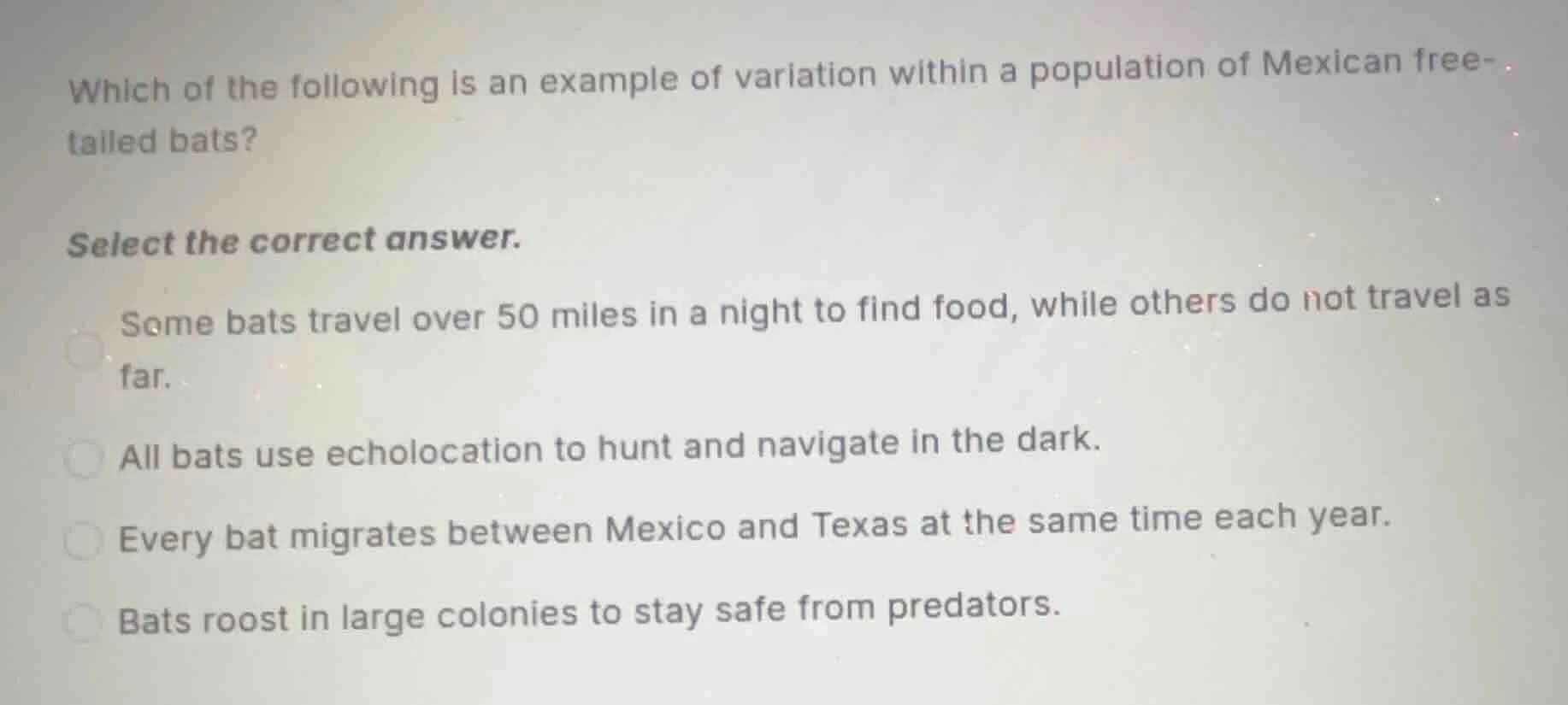 which of the following is an example of variation within a population o…