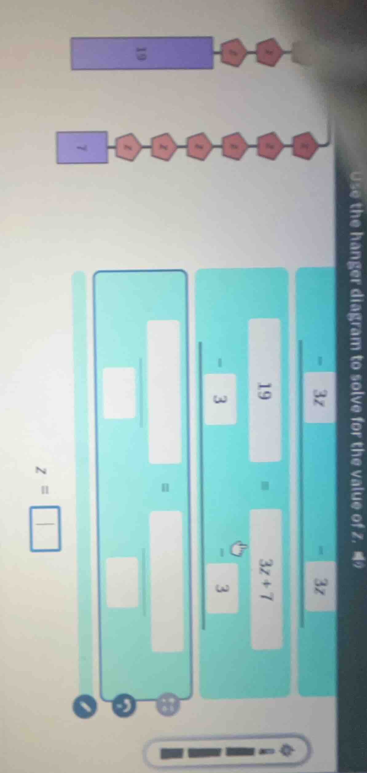 use the hanger diagram to solve for the value of ( x )?