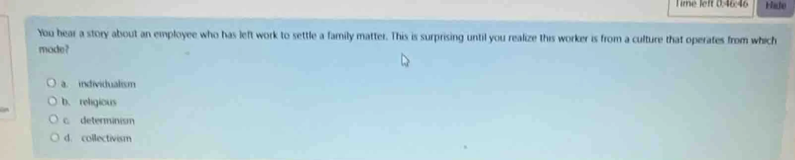 you hear a story about an employee who has left work to settle a family…
