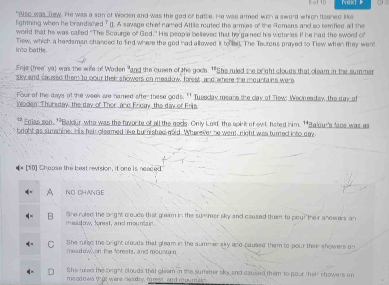 “also was tiew. he was a son of woden and was the god of battle. he was…