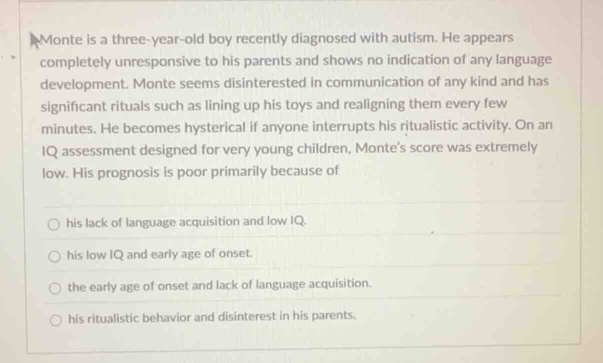 monte is a three - year - old boy recently diagnosed with autism. he ap…