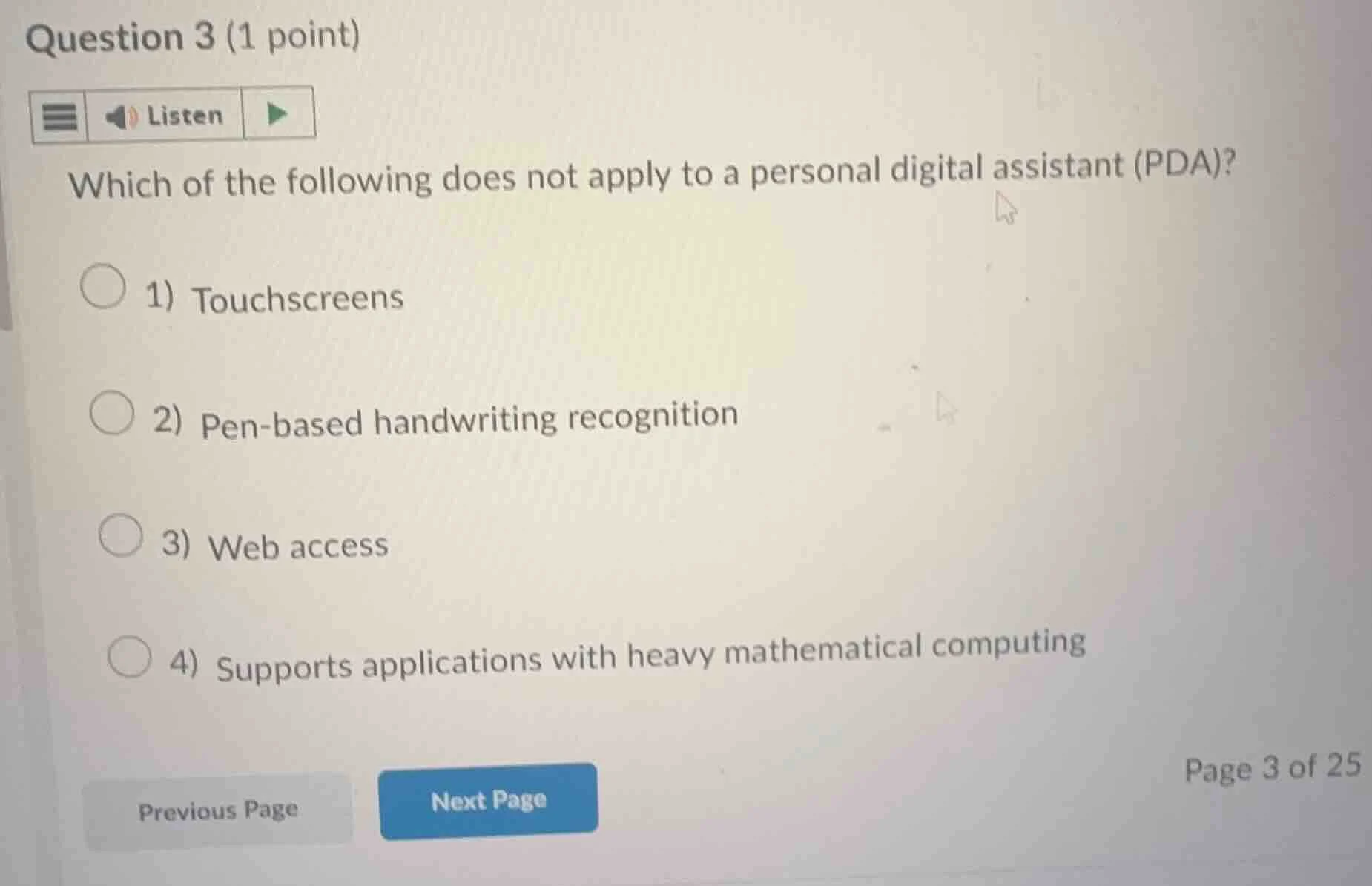 question 3 (1 point) which of the following does not apply to a persona…