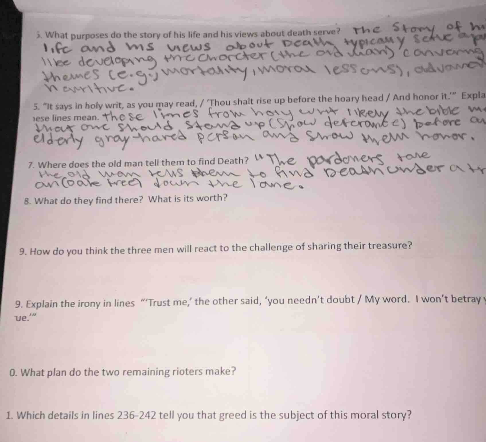 3. what purposes do the story of his life and his views about death ser…