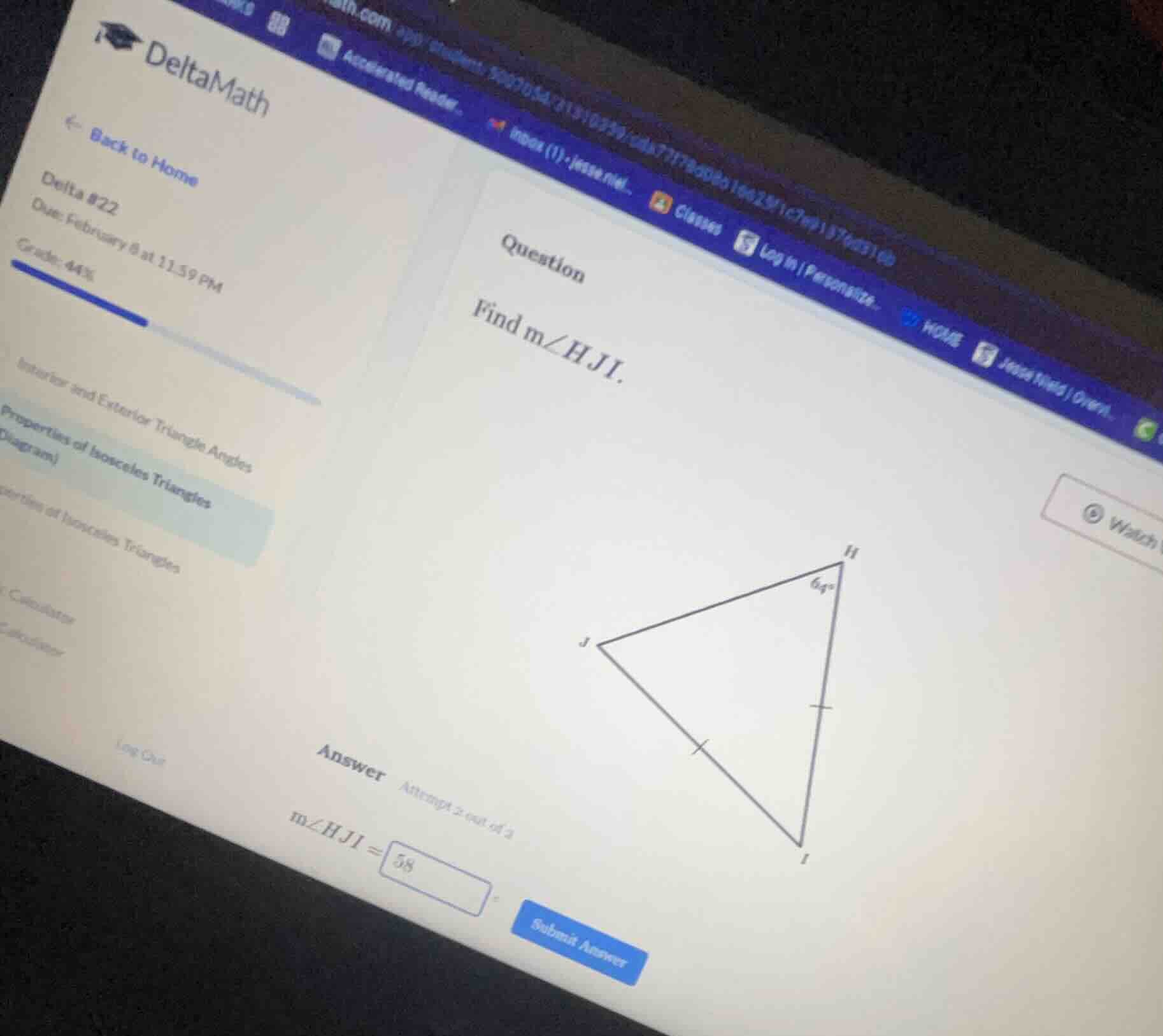 question find ( mangle hji ). answer attempt 2 out of 3 ( mangle hji = …