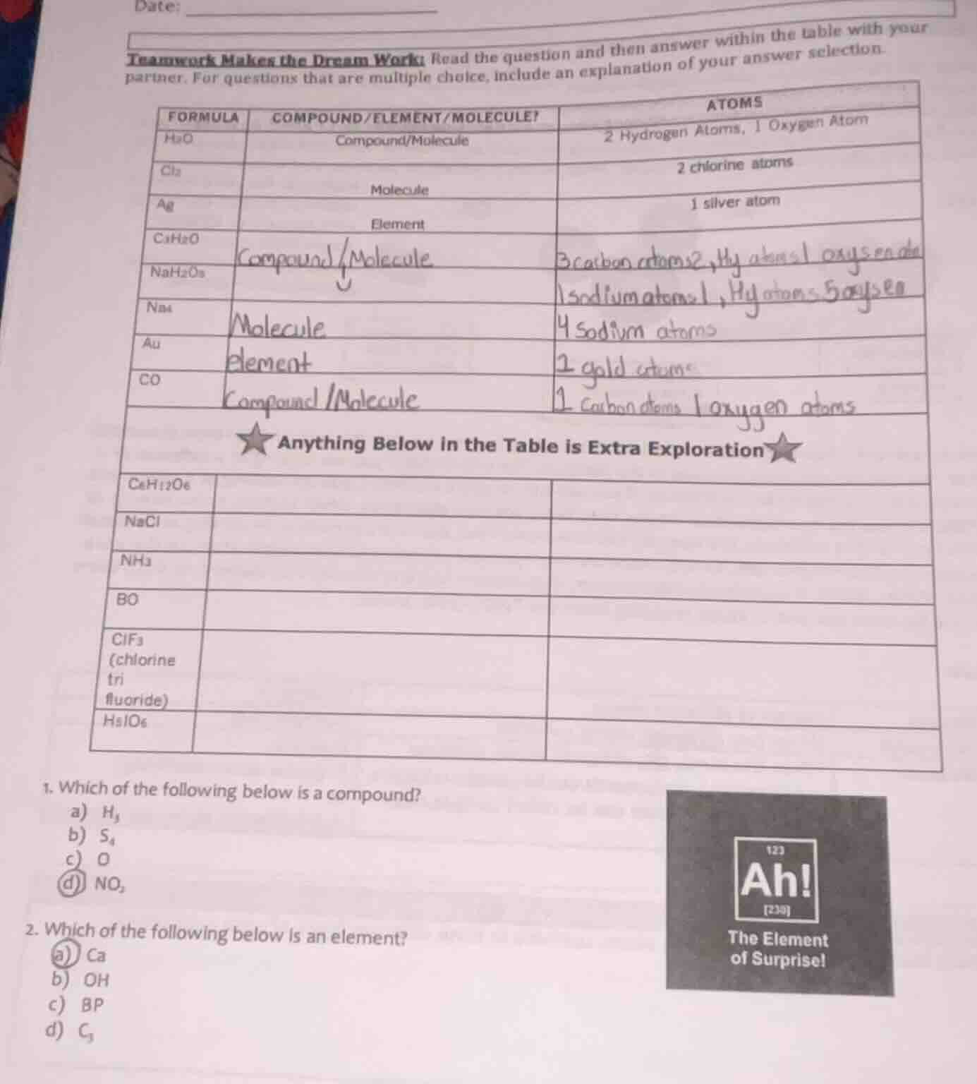 date: teamwork makes the dream work: read the question and then answer …