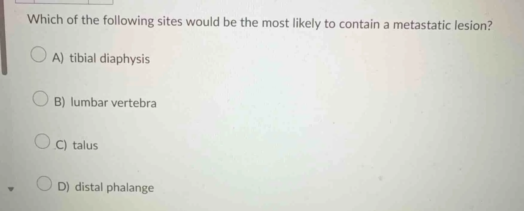 which of the following sites would be the most likely to contain a meta…