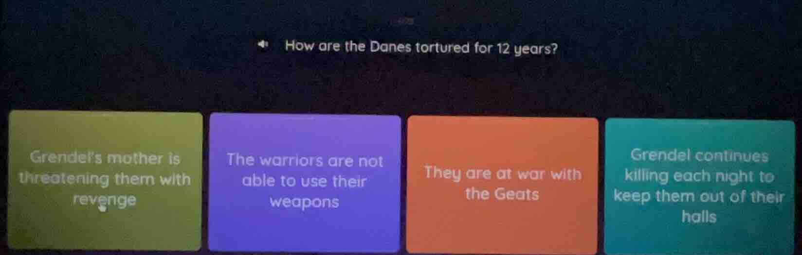 how are the danes tortured for 12 years? grendels mother is threatening…