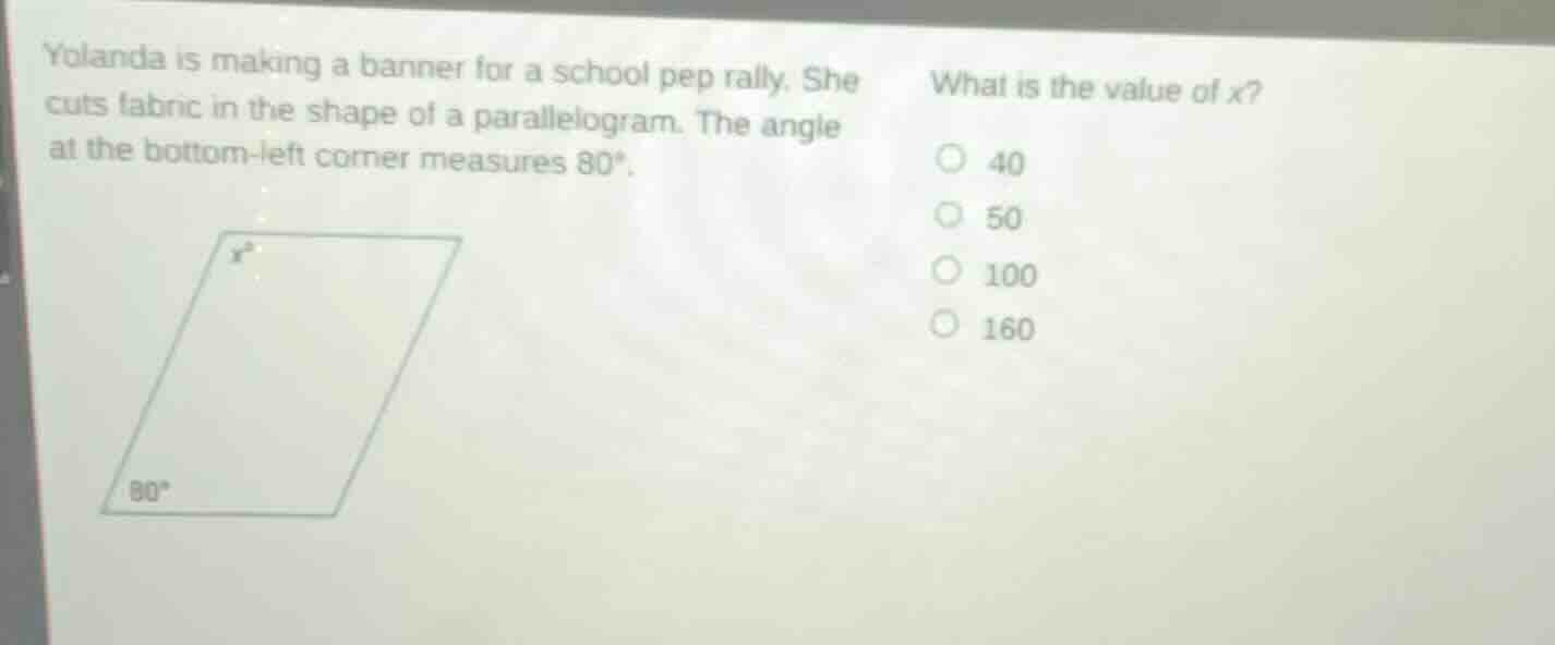 yolanda is making a banner for a school pep rally. she cuts fabric in t…