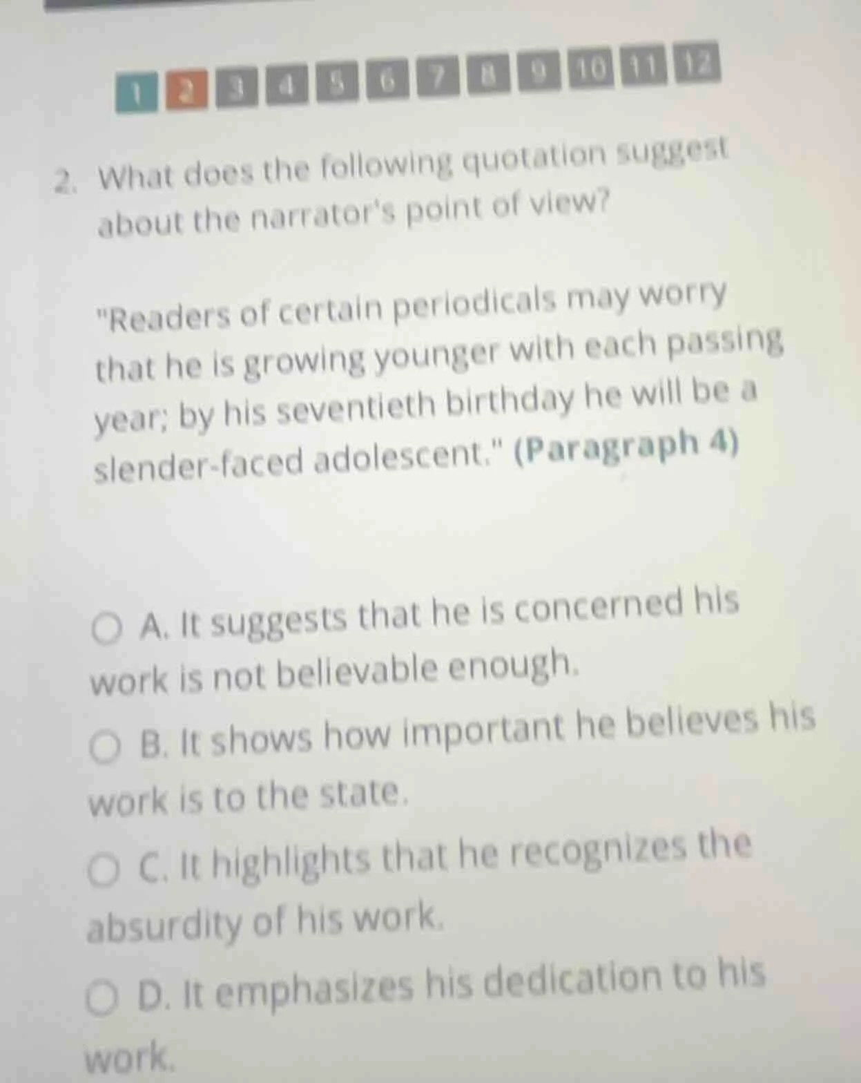 2. what does the following quotation suggest about the narrators point …
