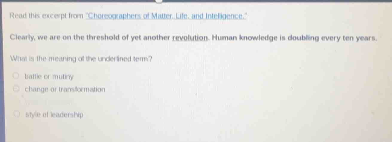 read this excerpt from \choreographers of matter, life, and intelligenc…