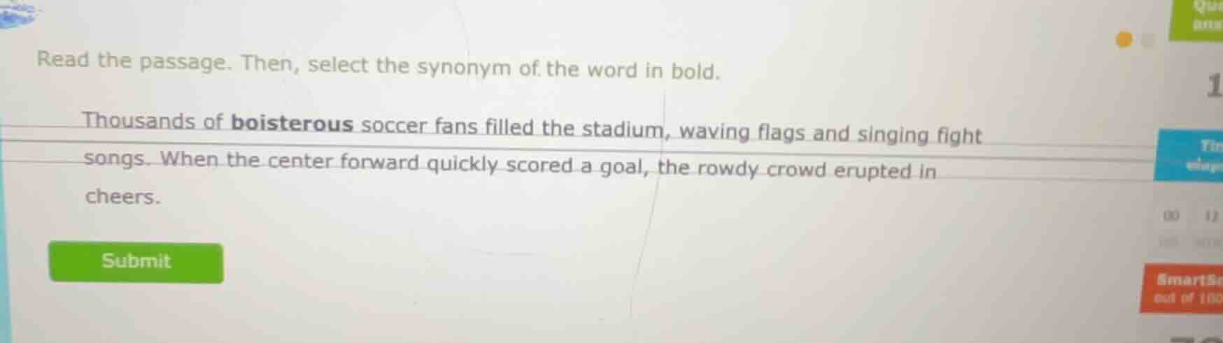 read the passage. then, select the synonym of the word in bold. thousan…