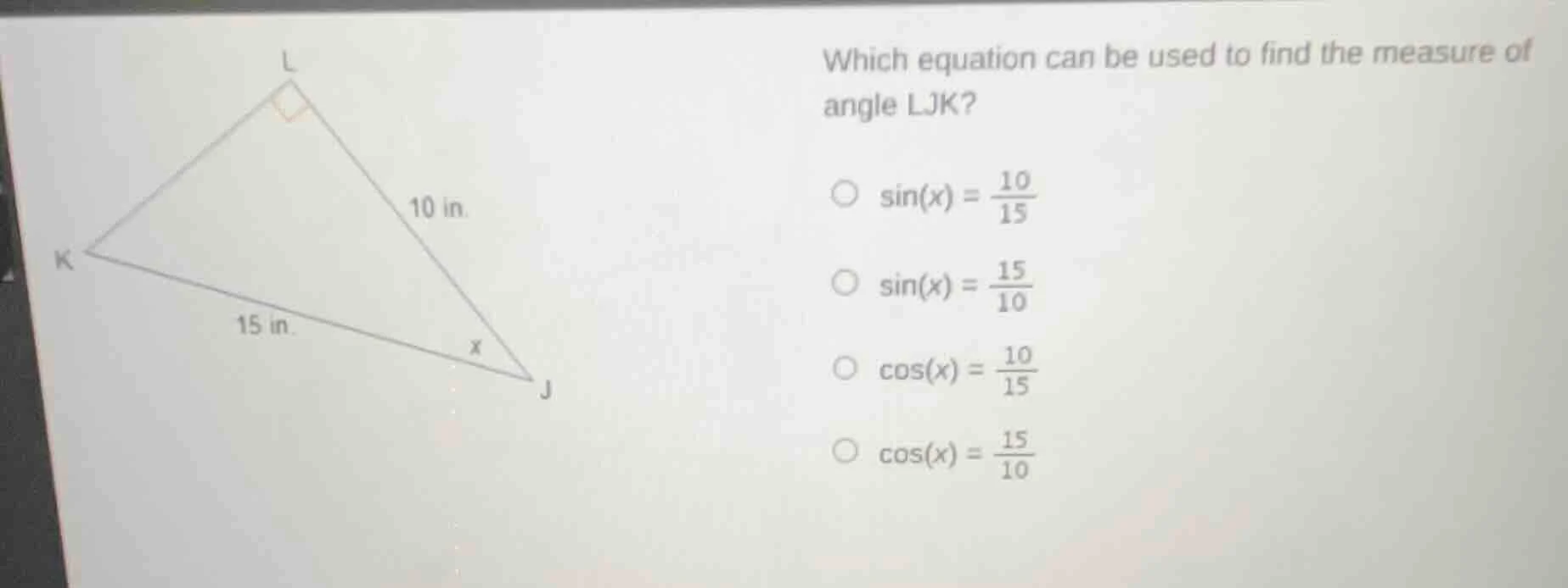 which equation can be used to find the measure of angle ljk? \\(\\bigci…