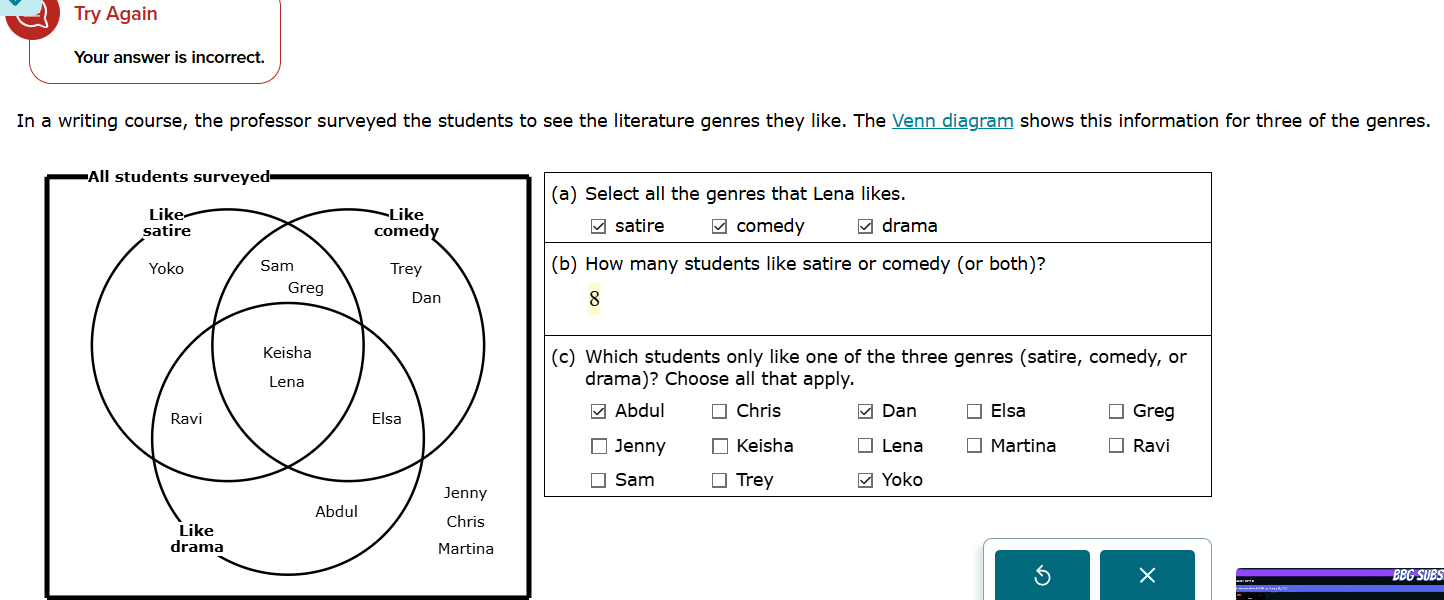 try again your answer is incorrect. in a writing course, the professor …