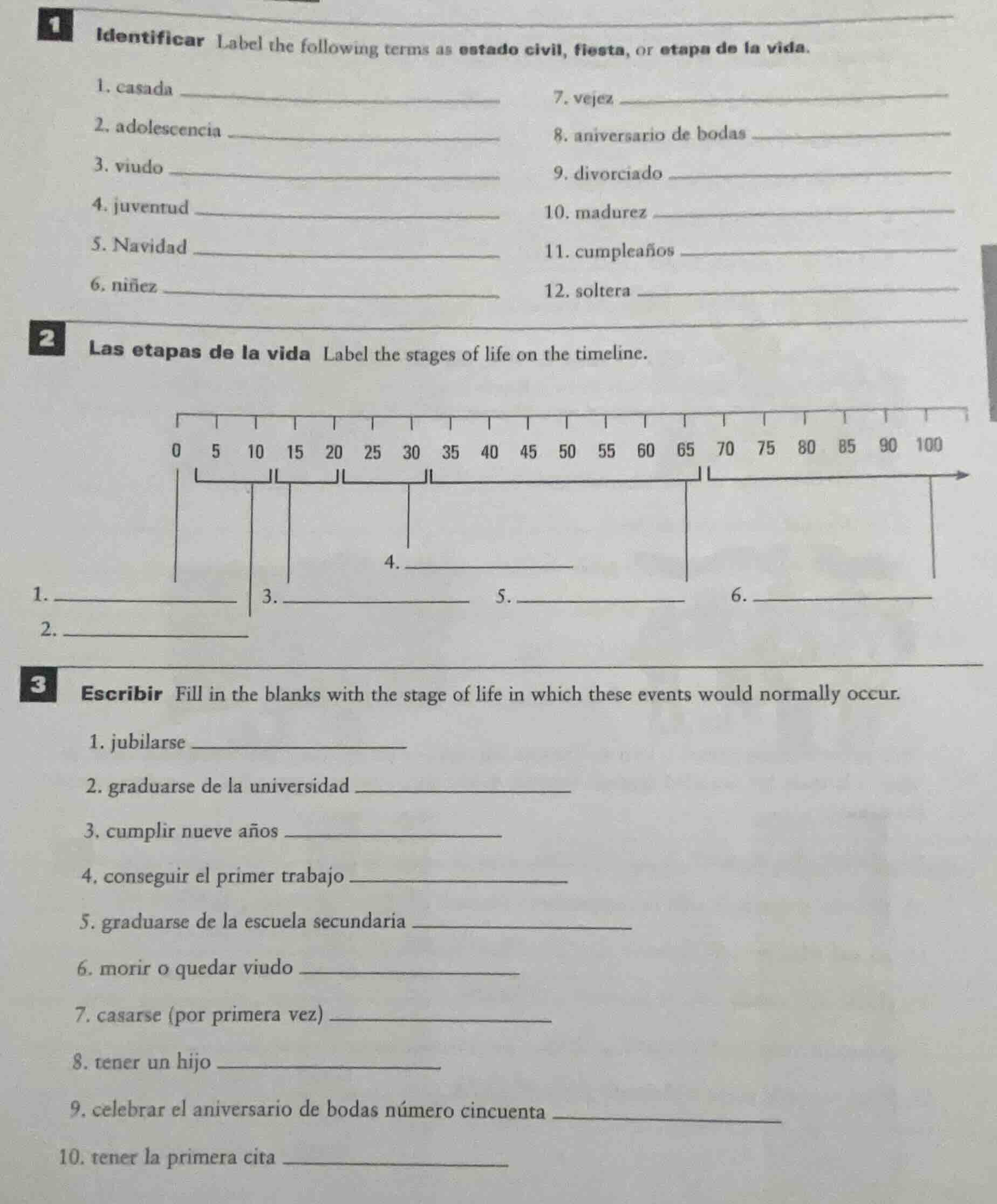1 identificar label the following terms as estado civil, fiesta, or eta…