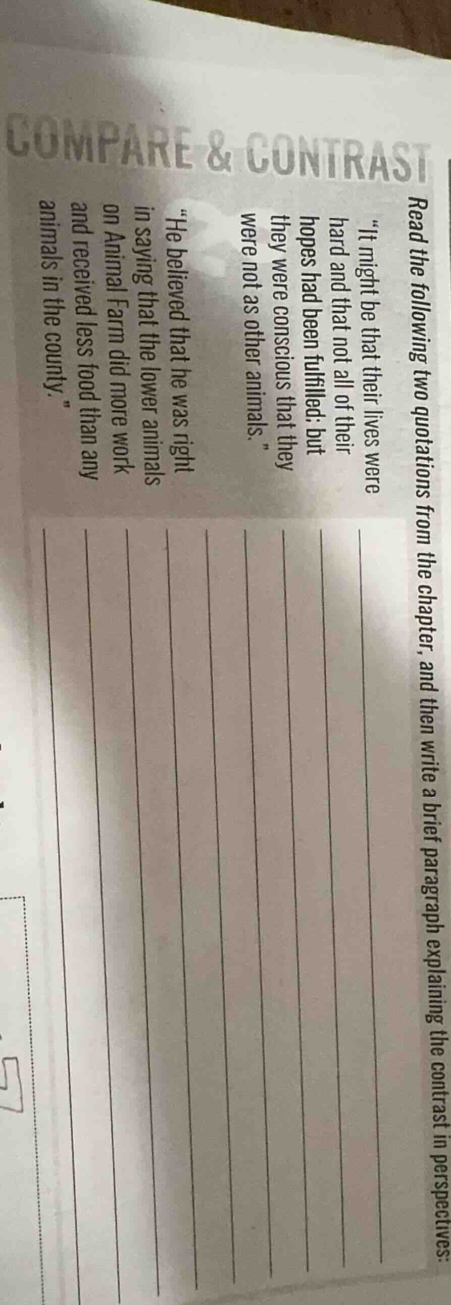 compare & contrast read the following two quotations from the chapter, …