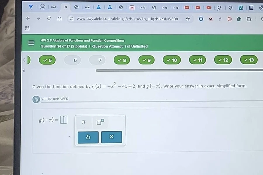 hw 2.8 algebra of functions and function compositions question 14 of 17…