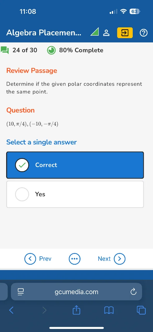 review passage determine if the given polar coordinates represent the s…