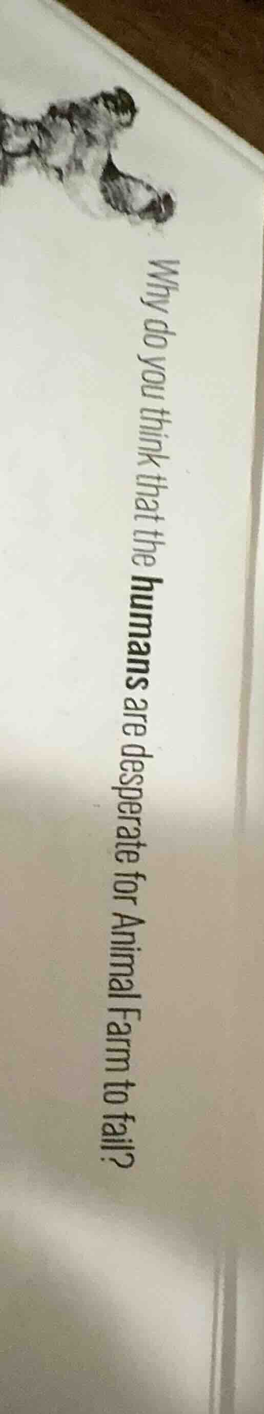 why do you think that the humans are desperate for animal farm to fail?