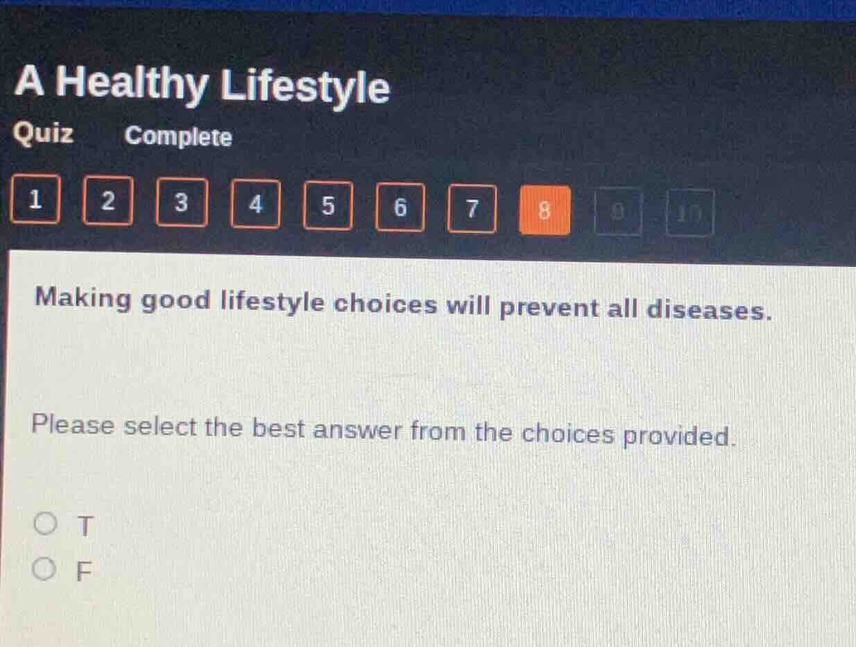 a healthy lifestyle quiz complete 1 2 3 4 5 6 7 8 9 10 making good life…